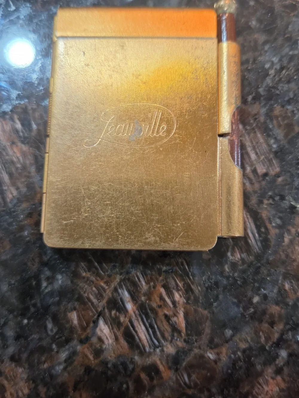 Gold Mini Notepad Case with Pencil
